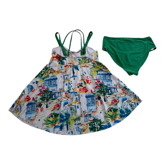 Tankini Swim Dress 2 Piece Swimsuit - Size Large - Picture 2 of 12